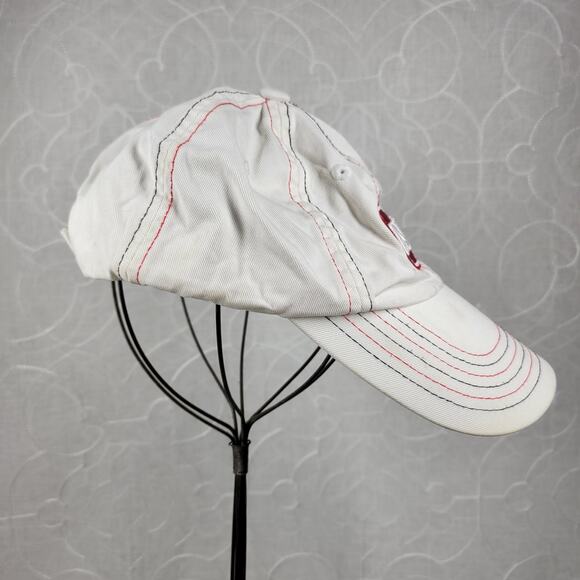 Vintage Obo's‎ Aspen Adjustable Panel Hat Red White Embroidered Cotton Cap - Picture 12 of 16